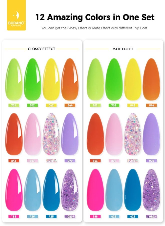 BURANO Poly Nail Gel Set, 12 Colors Nail Poly Nails Extension Gel Kit for Beginner Professional Salon Using Home DIY 15g (kit03, 15g) - Image 5